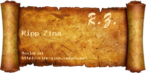 Ripp Zina névjegykártya